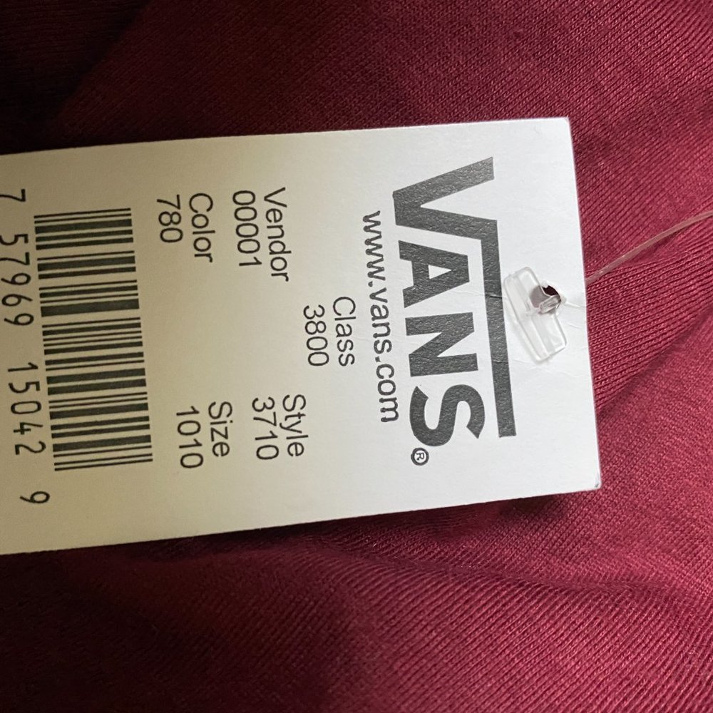 VANS Women’s T-Shirt Plain Burgundy VN000R6FAGJ - Picture 4 of 5